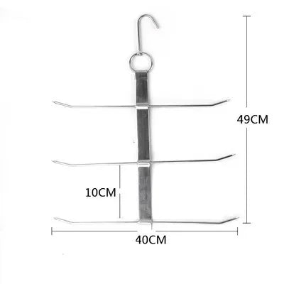 Axya Stainless Steel BBQ Roast Hook Rack Needle Set for Meat Chicken Beef Duck Suckling