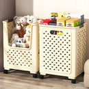 Axyaa Rolling Wheels Storage Basket: Large Capacity, Heavy-Duty Organizer for Clothes/Toys/Snacks