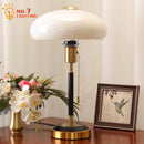 Axyaa Cream Glass Mushroom Table Lamp LED E27 Bedroom Bedside Desk Light