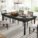 Axyaa 62" Farmhouse Wood Patio Dining Table, Seats 4-6, Indoor/Outdoor Picnic Table