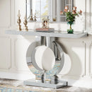 Axyaa Mirrored Console Table, Modern Entryway Table with Thickened Mirror Finish