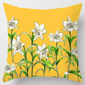 Axyaa Yellow Flower Pillowcase for Home Sofa Lumbar Cushion