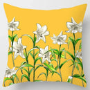 Axyaa Yellow Flower Pillowcase for Home Sofa Lumbar Cushion