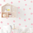 Axyaa Pink Polka Dots Wall Decals Set for Kids Room Nursery Home Decor