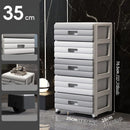 Axyaa 6 Tier Drawer Storage Cart, Gray/Brown, Mobile Organizer with Wheels.