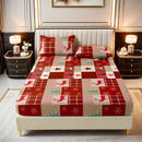 Axyaa Christmas Patchwork Three-Piece Bed & Duvet Cover Set