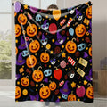 Axyaa Halloween Pumpkin Print Flannel Blanket - Office & Home Essential