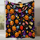 Axyaa Halloween Pumpkin Print Flannel Blanket - Office & Home Essential