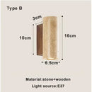 Axyaa Wabi Sabi Taupe Marble Wall Lamp - Japanese Style Up Down Wall Sconce