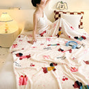 Axyaa Christmas Flannel Blanket with Xmas Tree Stocking Print, Soft Fleece Plush Bed Cover