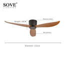Axya Modern DC Motor Ceiling Fan 6 Speeds Timing Remote Control Decorative Fan