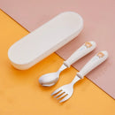 Axyaa Stainless Steel Cartoon Toddler Cutlery Set