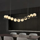 Axyaa Spanish Marble Chandelier Brass Black Finish Dimmable Ceilings Lustre