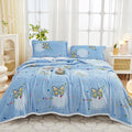 Axyaa Nordic Flower Print Plush Flannel Blanket, Soft Throw for Sofa Couch Bed