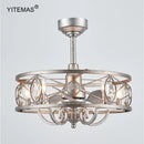 Axyaa 5-Light Vintage Silver Chandelier Ceiling Fan with Remote Control