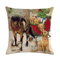 Axyaa Christmas Cartoon Animals Cushion Cover 45X45CM