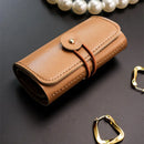 Axyaa Jewelry Roll Organizer: PU Leather Travel Storage Bag with Multi-functional Compartments