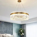 Luxury Crystal Pendant Chandelier by Axyaa - Gold Ceiling Light for Living Dining Kitchen