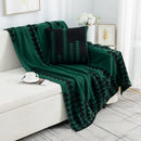 Axyaa Deer Plush Geometric Knitted Jacquard Blanket - Soft & Cozy Office Nap Blanket