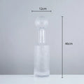 Axyaa Grey Glass Vase with Hammer Lid for Floral Arrangements