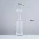 Axyaa Grey Glass Vase with Hammer Lid for Floral Arrangements