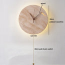 Axyaa Wabi Sabi LED Wall Lamps Yellow Travertine Stone Clock Stair Light