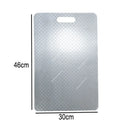 Axyaa Stainless Steel Dual-Sided Cutting Board for Kitchen Prep and Dough Kneading