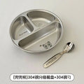 Axyaa Stainless Steel 3-Compartment Dinner Plate - Divided Food Tray