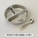 Axyaa Stainless Steel 3-Compartment Dinner Plate - Divided Food Tray