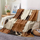 Axyaa Cozy Patchwork Animal Print Blanket Shawl - Soft Sofa Nap Throw