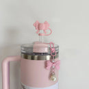 Axyaa Pearl Bow Straw Charm: Kawaii Tumbler Accessory Chain for 9-10mm Straws