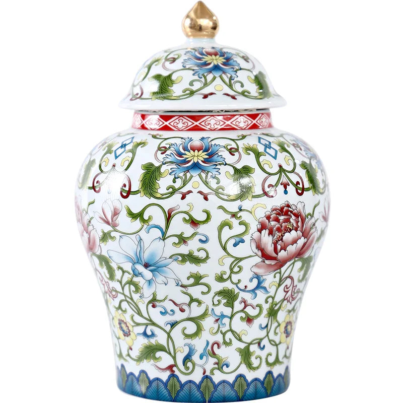 Axya Porcelain Tea Storage Jar Vintage Chinese Kitchen Container