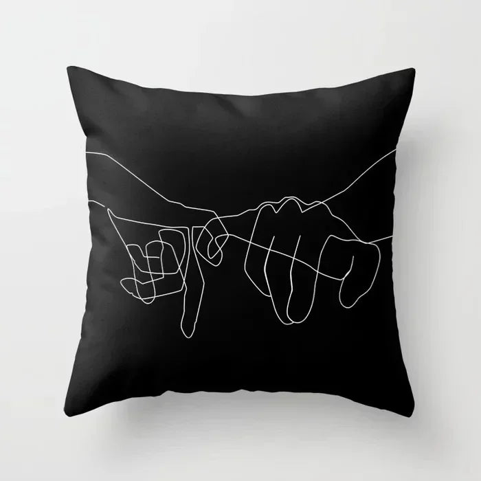Axyaa Abstract Art Couple Portrait Pillow Cover 45X45CM