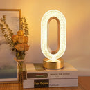 Axyaa Crystal LED Table Lamp, Stepless Dimming, Rechargeable, Touch Switch, Remote Control