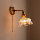 Axyaa Nordic Modern LED Wall Lights Copper Glass Pull Chain Switch Home Decor