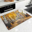 Axyaa Autumn Forest Absorbent Anti-slip Dish Mat