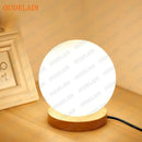 Axyaa Glass Ball Table Lamp: Wood Base, Round Design for Living Room, Bedroom & Study