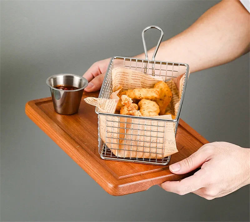 Axya Stainless Steel French Fries Basket Set for Kitchen Cooking
