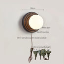 Axyaa Black Travertine LED Wall Sconce Reading Lamp