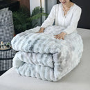 Axyaa Colorful Rabbit Plush Winter Quilt: Double-sided, Thick & Warm