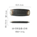 Axyaa Ceramic Rectangular Sushi Plate Folded Edge Dim Sum Tray