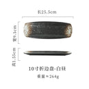 Axyaa Ceramic Rectangular Sushi Plate Folded Edge Dim Sum Tray