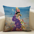 Axyaa Classic Japanese Lady Cushion Cover 45x45cm Home Decor Pillowcase