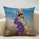 Axyaa Classic Japanese Lady Cushion Cover 45x45cm Home Decor Pillowcase
