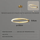 Axyaa Black Ring LED Chandelier: Modern Art Design for Living Room, Bedroom, Dining Room