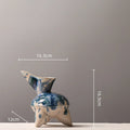 Axyaa Triangular Ink Pattern Ceramic Vase - Chinese Porcelain Home Decor