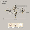 Axyaa Magic Bean Chandelier: Modern Glass Bubble Ball Lighting for Home Décor