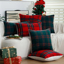 Axyaa Christmas Plaid Cushion Cover 30x50cm - Festive Home Decor for Party, Car & Sofa