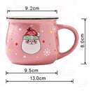 Axyaa Christmas Ceramic Mug with Festive Santa Elk Bear Penguin Print