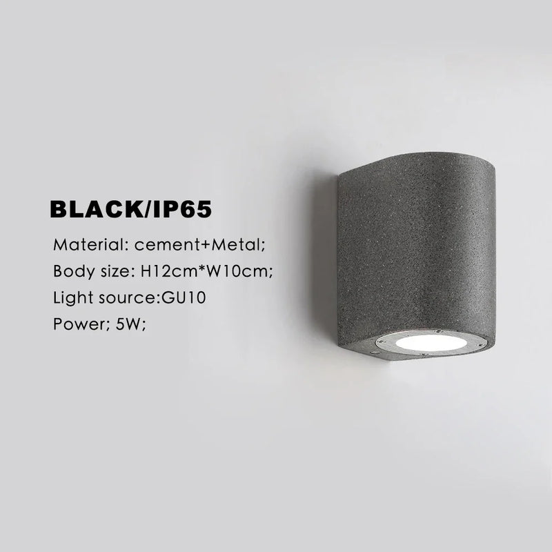 Axyaa Waterproof Wall Lamp Japanese Nordic Homestay Sconce Bedside Cement Light